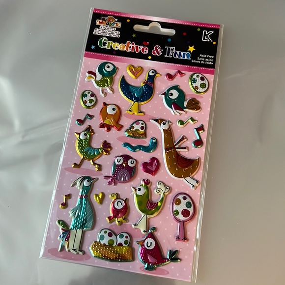 Creative & Fun Birds Stickers Hearts Sticker Puffy Stickers - Picture 2 of 9